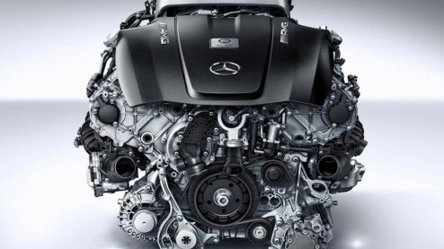 Mercedes-Benz heeft de dubbel aangeblazen 4.0 liter V8-krachtbron onthuld, die de 6,2 liter V8 in de huidige AMGs gaat vervangen.