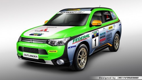 Mitsubishi gaat met een gemodificeerd Outlander PHEV de strijd aan in de Asia Cross Country Rally 2014 van Thailand naar Cambodja.