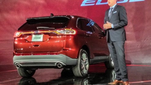 Onthulling Ford Edge SUV in Keulen. Eerste details en informatie omtrent nieuwe SUV-vlaggenschip. Introductie Ford Edge in zomer 2015.