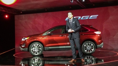 Onthulling Ford Edge SUV in Keulen. Eerste details en informatie omtrent nieuwe SUV-vlaggenschip. Introductie Ford Edge in zomer 2015.