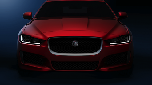 Nieuwe Jaguar sport sedan heet Jaguar XE. Introductie in 2015 en verkrijgbaar met nieuwe motoren.