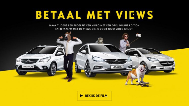 Opel heeft een bijzondere actie. Wie tijdens een proefrit een leuke vlog maakt en op youtube plaatst kan afrekenen met views.