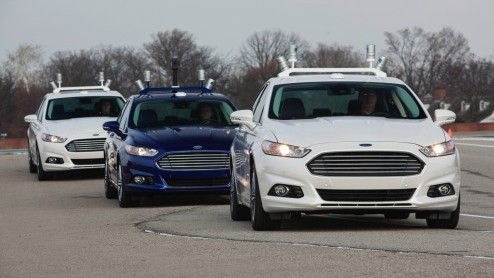 Ford Fusion Hybrid autonoom rijdende auto onthuld.