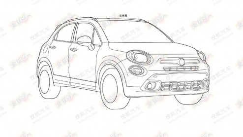 Een Aziatische website heeft de patentschetsen van de Fiat 500X op het web geslingerd. De crossover wordt dit jaar gepresenteerd, wellicht al in Genve.