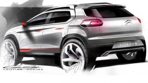 Citron plaagt met enkele designschetsen van een kleine crossover. De fabrikant neemt het studiemodel mee naar de Beijing Motor Show, alwaar Citron ook een grote crossover zal presenteren.