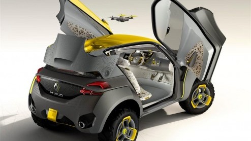 Renault heeft de KWID Concept uit de doeken gedaan op de Delhi Auto Show. Inclusief Flying Companio in de vorm van een drone.