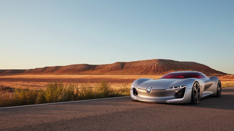 Renault toont op de Autosalon van Parijs de TreZor conceptcar, die een voorproefje geeft van Renaults nieuwe designtaal en technologien, waaronder autonoom rijden.