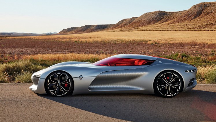 Renault toont op de Autosalon van Parijs de TreZor conceptcar, die een voorproefje geeft van Renaults nieuwe designtaal en technologien, waaronder autonoom rijden.
