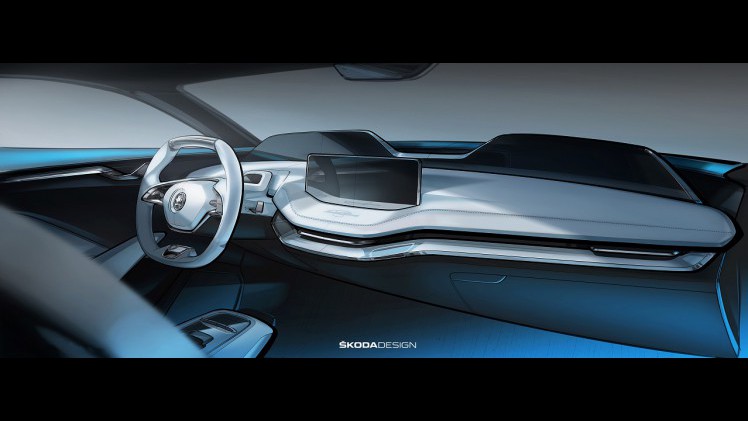 Nadat het merk vorige week de Vision E conceptcar onthulde, laat Skoda nu ook het interieur zien. We zien veel ruimte, veel schermen en draaibare stoelen.