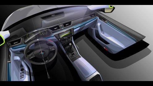 Halverwege februari wordt de Superb voor het eerst onthuld, maar tot die tijd houdt Skoda ons warm met designtekeningen.