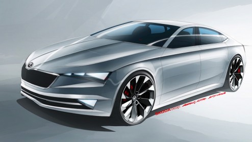 Skoda VisionC naar Autosalon van Geneve. Deze vijfdeurscoup laat zien dat Skoda de horizon verbreedt met modellen.
