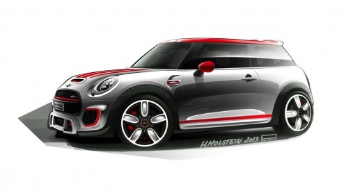 Nieuwe Mini John Cooper Works onderweg naar North American International Auto Show 2014 in Detroit.