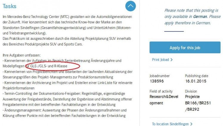 Eerste levensteken nieuwe Mercedes R-Klasse.