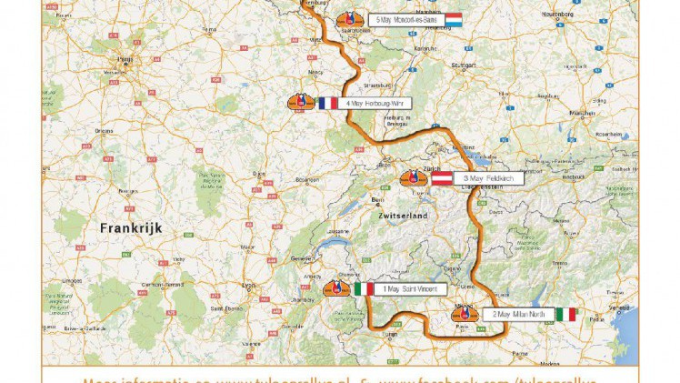 De Tulpenrallye 2016 is in aantocht. De historische klassiekerrally gaat op 1 mei van start in Saint-Vincent en eindigt wederom bij Grand Hotel Huis ter Duin in Noordwijk.