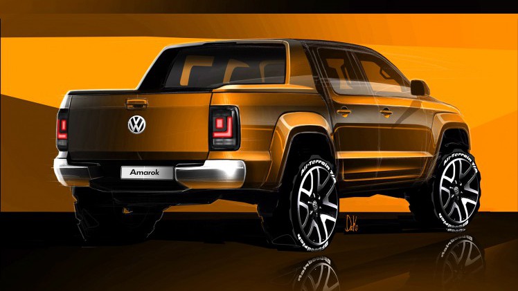 Facelift Volkswagen Amarok bijna onthuld. Getuige de teaserschetsen pakken de designers grondig uit.