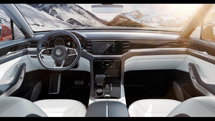 Volkswagen toont in New York de Atlas Sportcross Concept, een auto die volgend jaar in de Amerikaanse fabriek gebouwd gaat worden.