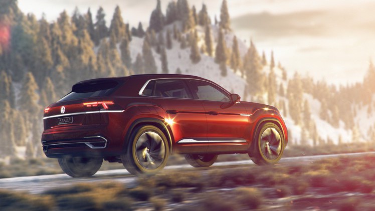Volkswagen toont in New York de Atlas Sportcross Concept, een auto die volgend jaar in de Amerikaanse fabriek gebouwd gaat worden.