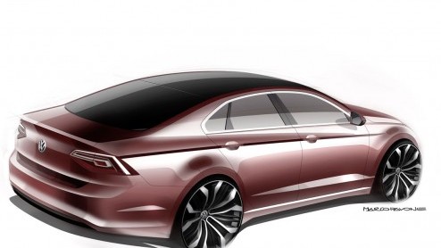 Volkswagen laat op de autoshow van Beijing een voorproefje zien van een vierdeurs coup in het segment van de Jetta en Golf. De Duitsers dopen het studiemodel heel logisch tot New Midsize Coup.
