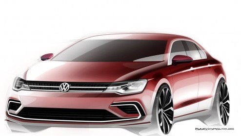 Volkswagen laat op de autoshow van Beijing een voorproefje zien van een vierdeurs coup in het segment van de Jetta en Golf. De Duitsers dopen het studiemodel heel logisch tot New Midsize Coup.