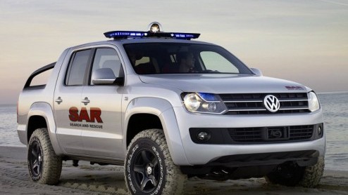 Misschien niet voor ons interessant, maar wel opmerkelijk. Dat is de Volkswagen Pickup Concept. Een voorbode van de Robust, die we eerder op de weg in het vizier hadden. De productie is gepland voor v