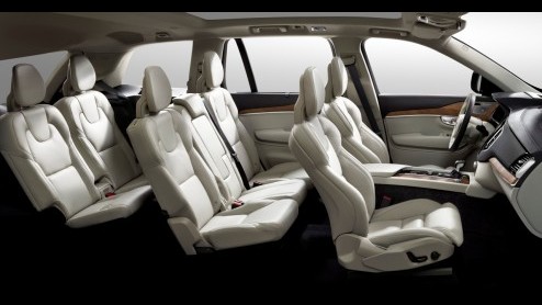 Blik op interieur nieuwe Volvo XC90, die eind augustus officieel wordt gepresenteerd.