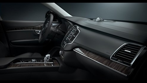 Blik op interieur nieuwe Volvo XC90, die eind augustus officieel wordt gepresenteerd.