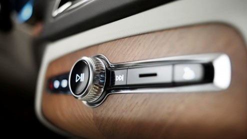Blik op interieur nieuwe Volvo XC90, die eind augustus officieel wordt gepresenteerd.