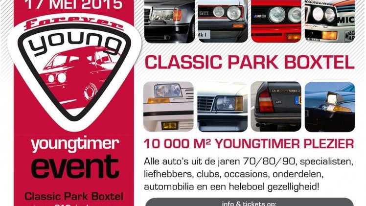 Het Forever Young 'Youngtimer Event' 2015 vindt dit jaar 17 plaats op Classic Park Boxtel.