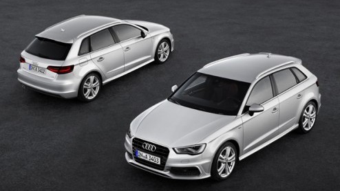 En dat is twee: de Audi A3 Sportback. Hij is ietsje groter dan zijn voorganger, biedt meer (bagage)ruimte maar is toch 90 kilo lichter. Voor het eerst is de wielbasis verlengd. Vanaf februari 2013 kom