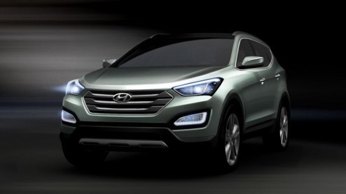 Hyundai kijkt zelf alvast uit naar de Autoshow in New York. Via Twitter heeft het merk zelf twee schetsen van de nieuwe Santa Fe vrijgegeven.