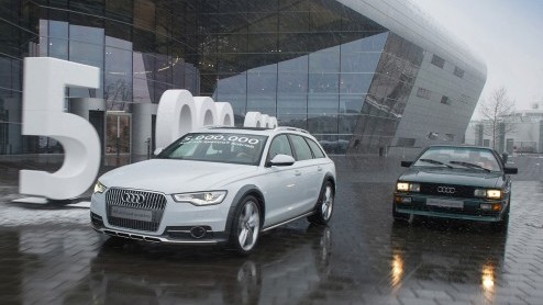 Audi bouwt vijfmiljoenste auto met quattro vierwielaandrijving