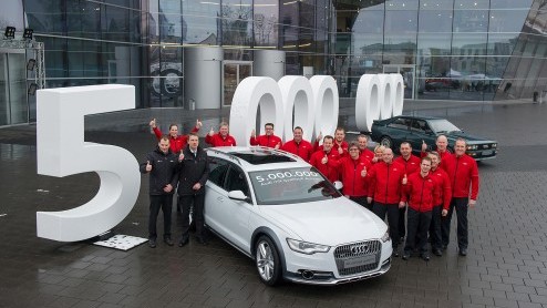 Audi bouwt vijfmiljoenste auto met quattro vierwielaandrijving