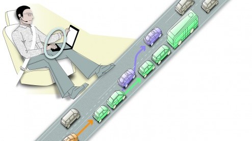 Autonoom rijden, het komt er aan, eerst als automatisch treintje rijden op de snelweg.
