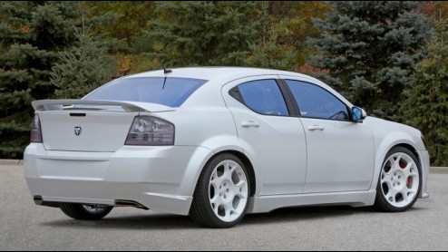 Dodge pretendeert zelf al geen lieve modellen te leveren, maar deze Avenger Stormtrooper slaat alles. Het Mopar Underground designteam van de Chrysler Group heeft zich flink uitgeleefd, om op de SEMA 