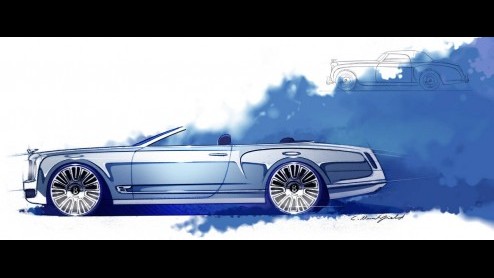 Met het zomerse weer van vandaag is het goed om te weten dat Bentley-liefhebbers met een gevulde portemonnee kunnen gaan sparen. De Britten hebben namelijk schetsen vrijgegeven van de Mulsanne Cabriol