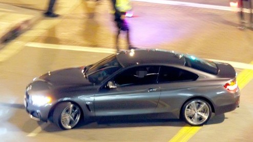 BMW 4 Serie betrapt tijdens opnames van een commercial.