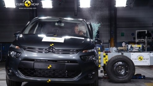 Vijfsterrenscore in EuroNCAP botsproef van nieuwe Citron C4 Picasso en Honda CR-V.