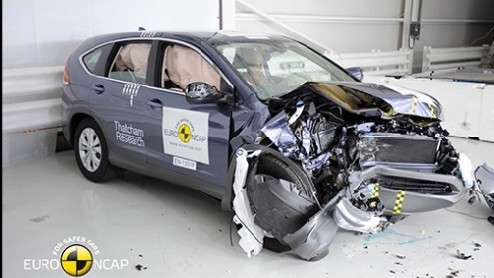 Vijfsterrenscore in EuroNCAP botsproef van nieuwe Citron C4 Picasso en Honda CR-V.