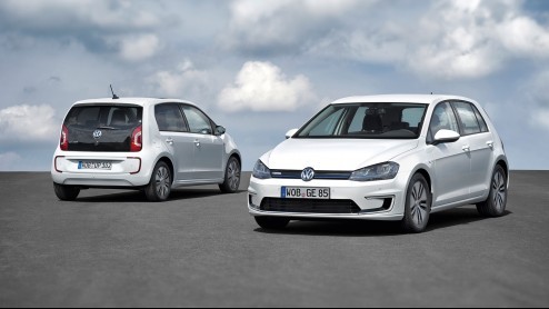 Volkswagen e-Golf en e-Up klaar voor introductie op IAA 2013. Eind dit jaar komt de elektrische Up op de markt, gevolgd door de elektrische Golf in 2014.