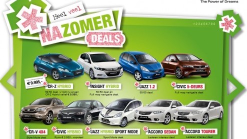Honda is aan het nazomeren geslagen met kortings en voordeliger geprijsde actiepakketten op alle modellen. De najaarsdeal varieert bijvoorbeeld van 2100 euro voordeel op de CR-V tot een gratis iPad en