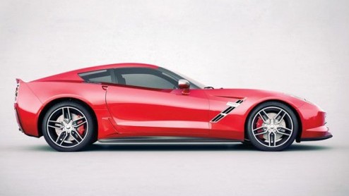 Het duurt nog een paar dagen voordat in Detroit het doek wordt getrokken van de zevende generatie Chevrolet Corvette. Na tal van teasers, videos en schetsen geeft deze computertekening van Joyride ee