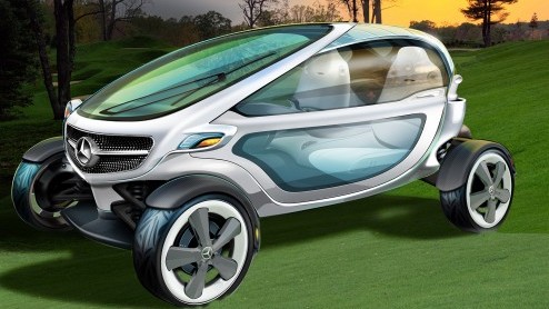 Golf Cart van Mercedes-Benz ontworpen door designstudio in Californie.