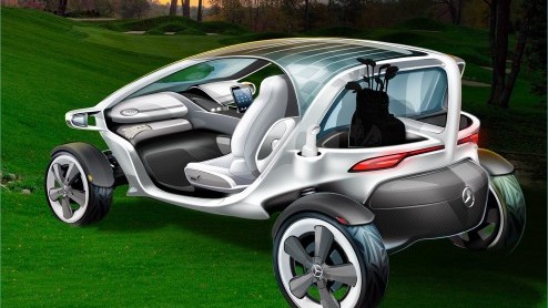 Golf Cart van Mercedes-Benz ontworpen door designstudio in Californie.
