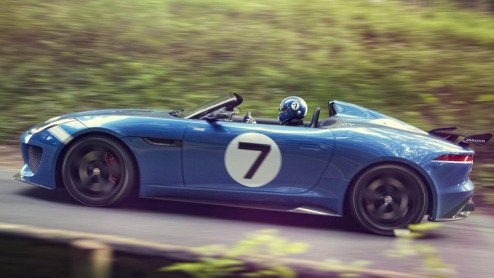Zoals al eerder aangekondigd, presenteert Jaguar een speciale F-Type op Goodwood. Het betreft deze Project 7, een eerbetoon aan de D-Type van weleer.