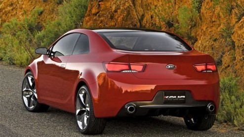 Kia presenteerde op de Auto Show in New York de KOUP conceptcar. Deze felrode verschijning combineert naar eigen zeggen jeugdige uitbundigdheid met het sportieve en slanke ontwerp van een tweedeurs co