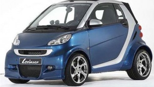 Groot nieuws rondom kleintje smart. Ook het tuningbedrijf Lorinser  dat zich normaliter om Mercedessen ontfermt  heeft de nieuwe smart fortwo eens flink aangepakt. Een brede bodykit, twee dubbele ui