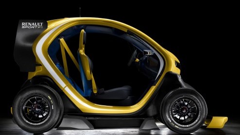 De Twizy Renault Sport F1 vormt de schakel tussen F1-techniek en seriegeproduceerde autos en beschikt over een heus KERS-systeem.