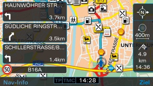 Audi heeft het radio/DVD-navigatiesysteem met MMI bediening een update gegeven. Een verbeterd scherm en snellere routeberekening helpen de A3, TT en R8-rijder nog beter op weg.
