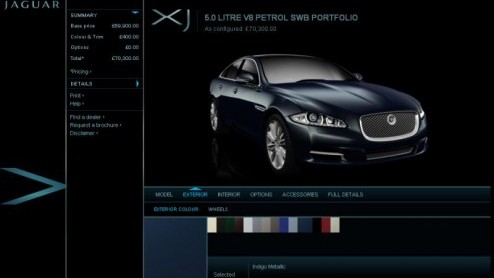 Voor velen blijft het bij een poster boven het bed of een wallpaper op de computer; we hebben het dan over de nieuwe Jaguar XJ. De Britten hebben een carconfigurator online gezet om voor het geval we