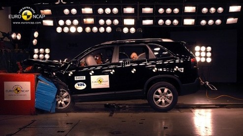 Potentile kopers van de Kia Sorento worden voorafgaand aan de introductie al gerustgesteld met de botsveiligheidsscore. De kersverse Koreaan behaalt in de EuroNCAP crashtest de maximale score van vij